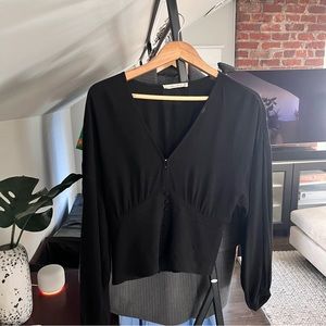 ABERCROMBIE cinch waist v neck top